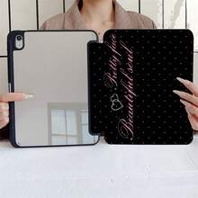 粉色波點標語愛心保護翻蓋平板保護殼，附筆筒，適用於 iPad 10代 10.9吋 2022 智慧保護殼 / Air 13 (M3 2025) / Air 11 (M3 2025) / 11 (A16 2025) / 相容 Galaxy S9/S7/S10+ / 相容 Galaxy Tab S6 Lite 10.4 吋 / 相容 Matepad - 彩色 - 查看 7
