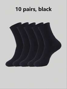 1/5/10 Pairs Unisex Comfortable Sports Socks, Suitable For Daily Casual Wear, Soft And Lightweight, Suitable For Autumn/Winter - Multicolor - View 8