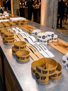 Customizable Paper Wristbands, 2 Colors Available, Soft And Comfortable, Can Print Your Custom Text Or Logo, Suitable For Party Entry, Large Events, Concerts, VIP Access, Festivals, Nightclubs And Event Identification - Multicolor - View 5