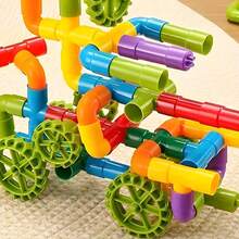 STEM Learning | Colorful ABS Pipe Building Block Set For Young People - Creative Building Toys, Ideal Holiday And Birthday Gifts - Multicolor - View 4