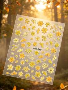 1pc Autumn New Floral Branch Face Sticker, Suitable For Creating Minimalist And Relaxed Autumn Makeup Look, Applicable For Concerts And Electronic Music Festivals, DIY Face Sticker Store Professional Self-Adhesive Supplies - Multicolor - View 5