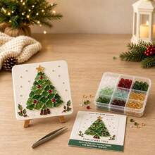 DIY Christmas Glass Mosaic Art Kit, Adult Red Cardinal Sea Glass Handmade Craft | Includes Colored Glass Pieces, Canvas And Tools, Relaxing Creative Activity, Great Gift Choice, DIY, Activity, Mosaic, Hobby, Christmas, Halloween - Multicolor - View 4