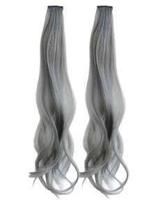 20 Inch BB Clip-In Hair Extensions 2pcs/Pack, Wavy Curly Hair Extensions, Quick Length And Volume Boost For Women, Easy Clip-In Styling - Multicolor - View 14