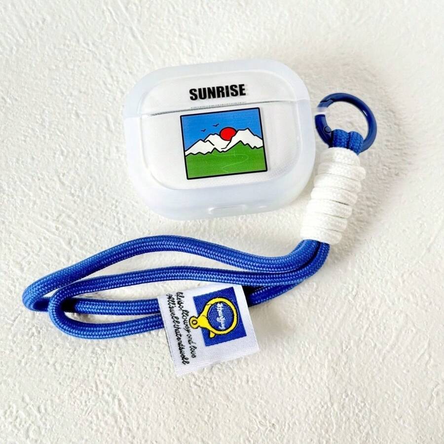 Creative Sunrise Lanyard Bluetooth Earphone Protective Case Compatible With Airpods 1/2/3/4/New 5th Gen Pro 1/2/3/4 All Models With Pendant - Clear - View 1