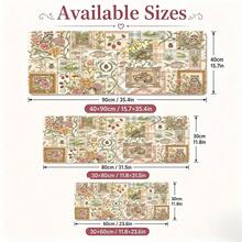 1pc Vintage Botanical Animal Patchwork Desk Mat, Multi-Purpose Makeup Nail Art Table Pad, Large Non Slip Desktop Protector S/M/L/XL - View 9