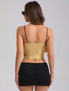 Women's Halloween Gold Cami Top - Gold - View 5