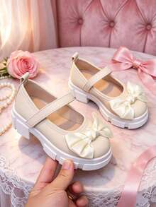 1 Pair Cute Sweet Mary Jane Women's Shoes, Thick Sole Height Increase, Hook And Loop Design Easy To Put On And Take Off, Suitable For Campus, Daily Outings, Parties, Spring And Autumn Wear - Apricot - View 2