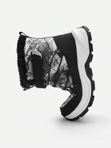 Balabala Kids' Winter Sports Shoes, Soft & Warm, Outdoor Walking Shoes For Boys & Girls - Black Tones - View 6