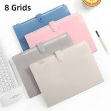 Macaron Color Accordion File Folder, Solid Color Classified Folder, Student Exam Paper Storage Insert Accordion Clip - Multicolor - View 6