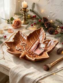 1pc Large Maple Leaf Tray Silicone Mold, Reusable Heat-Resistant Mold, Suitable For Epoxy Resin, Plaster, Concrete, Clay, DIY Jewelry Tray, Coaster, Candle Holder, Home Desktop Decor, Thanksgiving, Christmas, New Year Craft Material - A - View 4