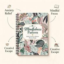 Mindfulness Pattern Picture Book For Adults, Relaxing Creative Picture Pages For Stress Relief, Calming Pattern Designs For Meditation And Mindful Moments, Adult Art Activity Book, Anti-Stress Hobby And Relaxation Gift - A5 - View 5