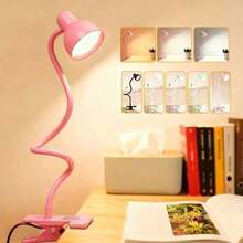 Book Light, LED Desk Lamp Reading Light, Clip-On Design, 3 Color Modes And 10 Levels Of Brightness Adjustment, Flexible Gooseneck Arm, Suitable For Nighttime Reading In Bed, Can Be Clipped To Bedside Table, Headboard Or Home Office Desk. Gift For Parents And Friends - Semicircle - View 4