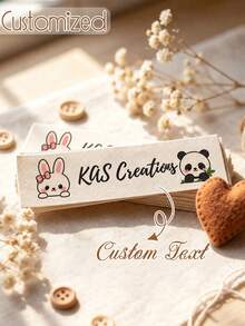 Handmade Customized Fabric Clothing Labels, Personalized Sew-On Sewing Labels, Custom Text Fabric Gift Labels, DIY Handmade Clothing, Bedding Or Knitwear Craft Accessories - Multicolor - View 5