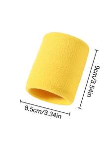 1PC Sports Wristband Sweat-Absorbing Towel Wristband Fitness Running Basketball Badminton Wrist Guard - Yellow - View 3