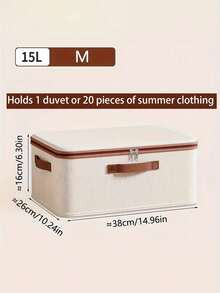 Zippered Fabric Storage Box, Foldable, Washable, Suitable For Wardrobe, Shelf, Clothing Storage, Underbed Storage Box, Bedroom Essentials - Beige - View 8