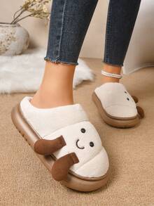 Women's Cartoon Cute Plush Fur Lining Colorblock House Slippers, Winter Gift For Girlfriend And Mom - Multicolor - View 3