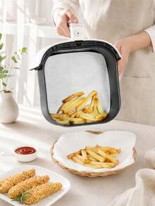 50 Lembar Kertas Alas Penggorengan Udara Anti Lengket – Kertas Panggang Tahan Minyak untuk Oven, Microwave & Pengukus - Putih - View 1