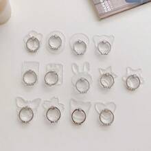 2pcs 3-Diamond Transparent Finger Ring Holder Creative Transparent Rhinestone Acrylic Slouchy Desktop Phone Stand - Multicolor - View 4