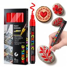 Flysea Classic Push-Button POSCCA Marker, New ZX-1804 Color Series Solid Color 4pcs/Box, Suitable For Holiday/Christmas/New Year Marking, Applicable To Most Surfaces, Acrylic Marker 12/24 Colors, Vibrant Colors And Smooth Writing, Excellent Performance, Cost-Effective, High-Performance Back To School Marker - Sets - View 12