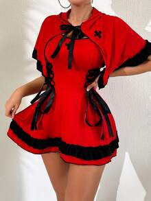 Women Short Dresses - Red - View 6