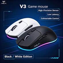 AULA Mouse Gaming Profesional SC680, Koneksi 3 Mode, Sensor PAW3395, DPI yang Dapat Diatur, Tombol Makro yang Dapat Disesuaikan, Pencahayaan RGB, Klik Senyap Tahan Aus. Untuk Gaming & Kantor, Kompatibel dengan Windows, iOS, Android, Perangkat Periferal Komputer Universal. - View 2