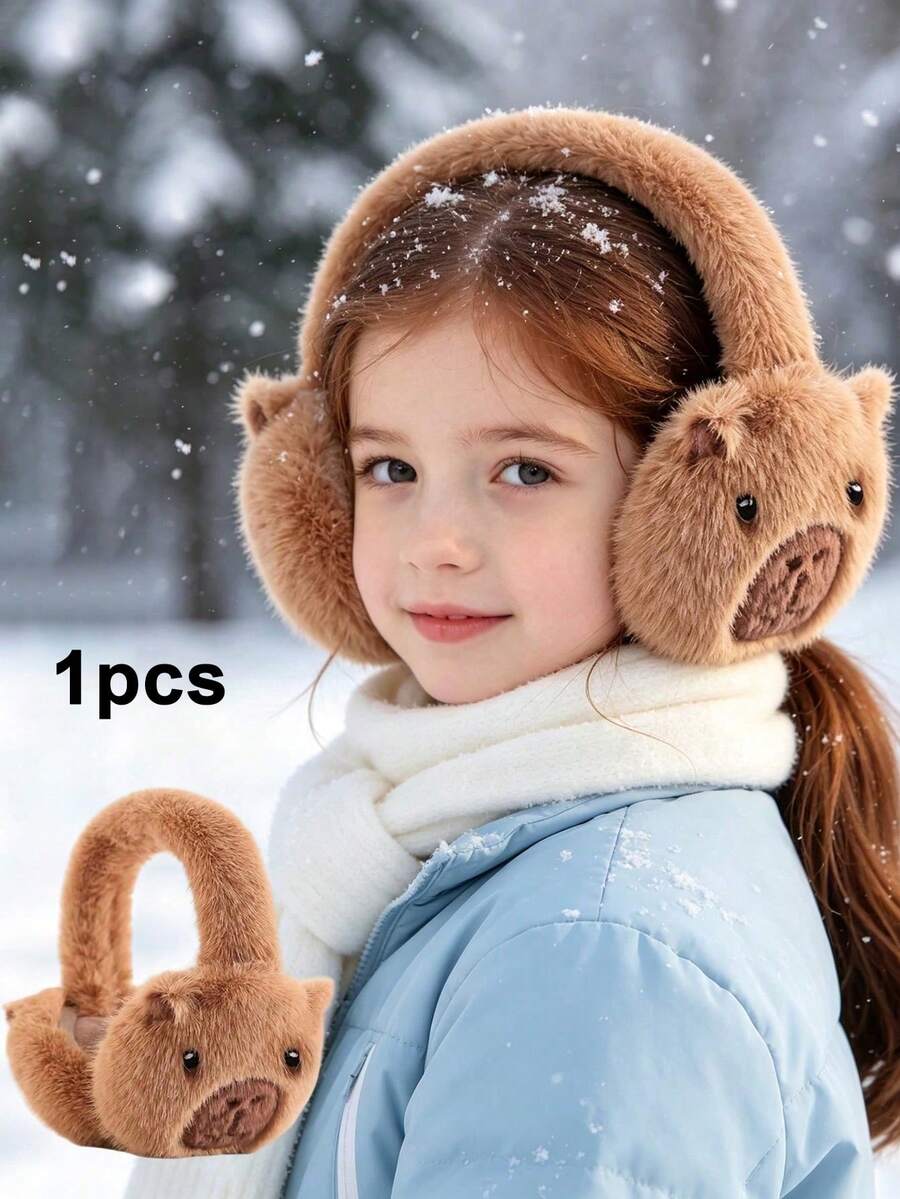 Cute Capybara Earmuffs - Fleece Lined Warm Ear Covers, Suitable For Boys And Girls, Students Winter Ear Warmers - Multicolor - View 1