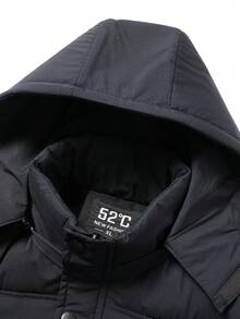 Áo khoác cotton có mũ dáng dài mùa đông cho nam, phù hợp đi làm hàng ngày, đi du lịch, làm quà tặng - màu đen - Xem 9