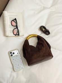 Niche Dumpling Handbag For Women, Chic Fashion Shoulder Bag, Commuter Crossbody Bag - Coffee - View 10