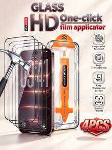 MSRI 4pcs/Pack, One-Click Dust-Free Screen Protector Film, Tempered Glass Film, Made Of Premium Reinforced Glass Material, Excellent Scratch And Wear Resistance, Effectively Avoids Screen Damage Caused By Daily Friction And Scratches, Long-Lasting Protection For Screen Clarity And Cleanliness, Extremely Smooth Surface, Optimized Touch Response, Sensitive Touch, Precise And Stable Point Recognition, Compatible With IPhone Ultra/18 Pro Max/18 Pro/18/17E/17 Pro Max/16 Pro Max/15 Pro Max/14 Pro Max/13 Pro Max/12 Pro Max/11 Pro Max/17 Pro/16 Pro/15/14/13/12/11 And Other Series. - Clear - View 9