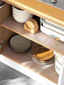 1 Roll Cabinet Liner Mat, Moisture-Proof Heat Resistant Non-Slip Drawer Table Pad, Waterproof Oil Dust Proof For Cabinet Drawer Fridge, Easy To Clean, Kitchen Counter Furniture Storage Mat, Home & Christmas Party Organizer Kitchen Storage Accessories - Multicolor - View 4