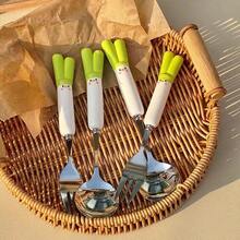 4pcs Carrot Ceramic Handle Portable Cutlery Set, Stainless Steel Chopsticks, Spoon, Fork, Box, Convenient For Students, Office, Outdoor - Orange - View 8