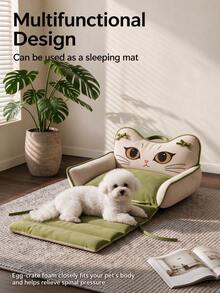 HaoX Portable Car & Home Pet Bed, Cat Pattern Handheld Pet Sofa, Warm For Autumn & Winter, Scratch-Resistant & Durable & Breathable & Comfortable, Easy To Clean, Dog Bed, Suitable For Small, Medium Dogs All Cats, Halloween Decorations, Cat Bed Pet Car Sofa - Multicolor - View 3