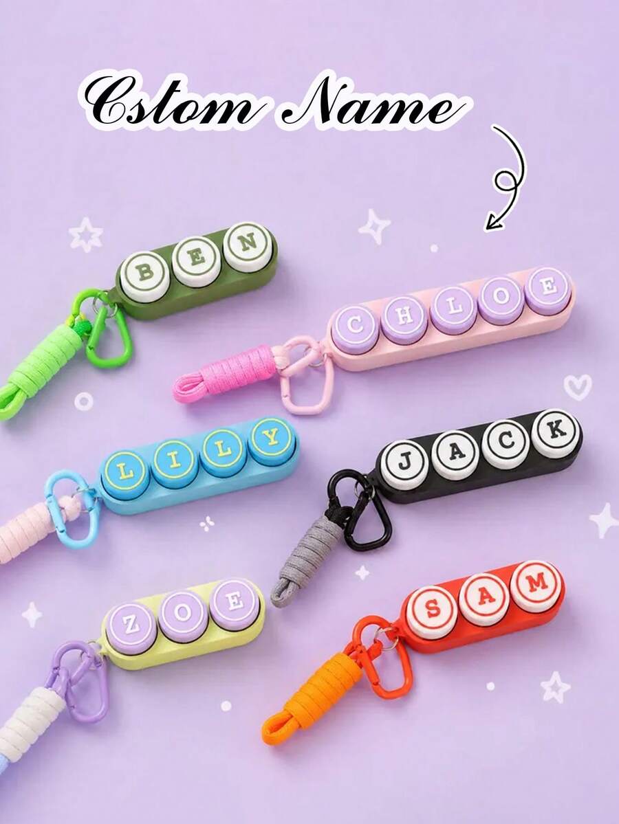 客製化姓名 3D 列印 Fidget CLICKER 鑰匙圈,Ultimate Sports Fidget Clicker 運動款小禮物-棒球、美式足球、足球、籃球、排球 - 彩色 - 查看 1