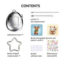 Pods Earphone Protective Case, Waving Lucky Cat Limited Edition, 3D Lenticular Mirror Metal Shell, Pearl Chain, Anti-Drop, DIY Rhinestone Sticker, Pendant Accessory - View 11