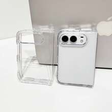 適用於 iPhone 18 Duo 可摺疊手機殼 全新 Phantom Shield 氣囊防摔 矽膠軟殼 橫條紋 全包覆 多角度保護 鏡頭保護蓋 多色 中性款 - 無色 - 查看 6