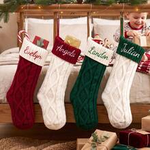 Printed Embroidery, Embroidered Christmas Leg Warmers Set, Name Embroidery, DIY Handmade Embroidered Christmas Pattern, Handmade Stitched Christmas Gift Leg Warmers - Multi-color 3 - View 6