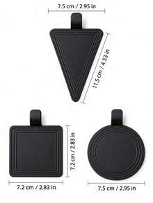 12PCS Black Triangle Cake Slice Trays, Mousse Dessert Serving Bases With Pull Tab, Elegant Pastry Display Plates For Christmas Holiday Party, Bakery Table Decor - View 3