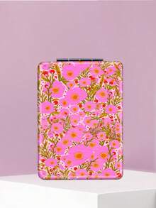 1PC British Country Style Portable Vanity Mirror, Foldable Lightweight Ultra-Thin Convenient Hand Mirror, PU Leather, Suitable For Multiple Scenarios And All People, Rectangular Mirror, Pocket Mirror, Fresh Floral Pattern Design, Exquisite And Delicate, Easy To Carry, Handheld Makeup Mirror, 180° Flip Cover, Multi-Function Mini Mirror, Compact Mirror, Mirrors - Multicolor - View 9