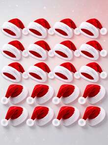 10pcs Bulk Adult Santa Hats, Red, Classic Christmas Hat, Soft Plush, Suitable For Adults, Perfect For Christmas Parties, Family Gatherings, Group Activities - Multicolor - View 1