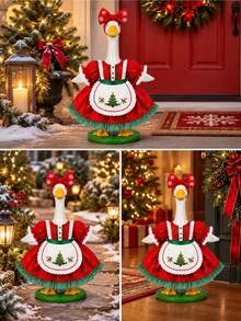 Christmas Porch Goose Set, Fits 23 Inch Statue, Christmas Goose Clothes & Decor, Suitable For Christmas Winter Porch, Garden Decoration And Celebration - Multicolor - View 6