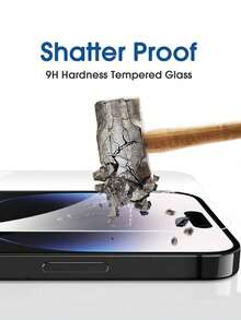 16promax、16、16pro、16plus、14 Pro Max 6.7、17、17 Pro、17 Pro Max、17 Air、18Promax、18Pro、18 螢幕保護貼，高品質 9H+ 鋼化玻璃製成，防刮、高透明度、觸控靈敏，相容手機殼，2片/包 - 2件裝 HD - 查看 3