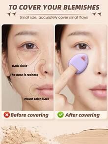 20 Pcs Purple Makeup Sponge Kit, 5 Large, 5 Small Beauty Sponges, 5 Triangular Puffs And 5 Finger Puffs. Different Shapes Fit Face, Corners And Detail Areas. Soft Elastic Material Is Gentle On Skin, Great For Daily Foundation And Concealer. - Multicolor - View 6