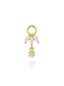 1pc DIY 925 Silver Dangle Gemstone Pendant Dainty Cartilage Helix Earlobe Piercing Attachment Hoop Tragus Charm,Daith Helix Rook Belly Ring Charm - Gold - View 24