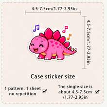 50Pcs Pixel Style Cute Dinosaur Stickers, Colorful Cartoon Dino Decals, Waterproof Stickers For Journal, Laptop, Water Bottle, Scrapbook, Aesthetic Craft Decor - Multicolor - View 8