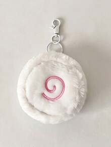 1pc Cute Plush Mini Round Zipper Coin Purse , Portable Keychain Wallet, Small Pouch For Keys, And Coins, Accessory Gift For And Students - Multicolor - View 7