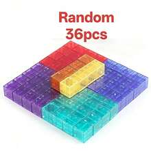 36/48/72pcs Magnetic Building Blocks - Stacking Toys, Colorful Design, Creative Learning Gift (Birthday, Christmas, Halloween), Suitable For Boys And Girls, Geometric Shapes, Imagination Games - Gold - View 9