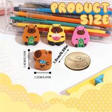 Hasbro 50pcs Mini Capybara Shaped Erasers, Random Patterns, Cute Design Mini Erasers, Suitable For Classroom, Home, School Rewards, Party Favors, And Home School Supplies, Back To School Gifts - Random - View 4