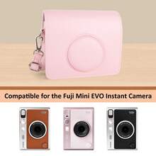 PU Leather Protective Case With Photo Pocket + Adjustable Shoulder Strap, Vintage Leather Protective Case For Fujifilm Instax Mini Series Cameras, Anti-Friction Camera Photography Accessory, Essential For Travel And Outdoor Use - View 4