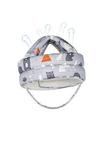 1 pieza Gorro de protección anticaída para bebé, casco de para caminar para niños pequeños, protector de cabeza antichoque para bebés de 8-36 meses, tamaño ajustable, malla transpirable, casco almohada de protección para caminar para bebé - Gris - Ver 6