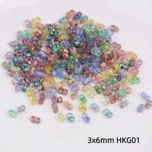 3x6mm Translucent Picasso Peanut Shaped Glass Beads, Loose Beads For Handmade Jewelry, DIY Craft Materials - Multicolor - View 8